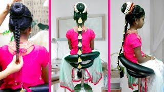 Traditional Poola Jada | Easy Hairstyle For Short Hair arranging artificial jada