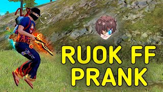 RUOK FF PRANK IN V BADGE ID😆!!! || SOLO VS SQUAD || THE HACKER IS BACK ONLY RED NUMBERS GAMEPLAY