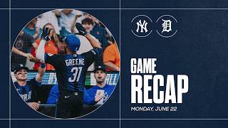 Game Highlights: Framber Strikes Out 8 and Riley Greene Hit a Homer, Tigers Win vs. Yankees| 6/22/26