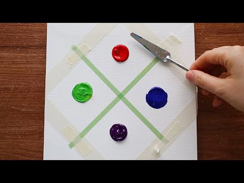 Red, Green, Blue, Purple Landscape Acrylic Painting On Mini Canvas Step By  Step #298｜Satisfying Demo - Youtube