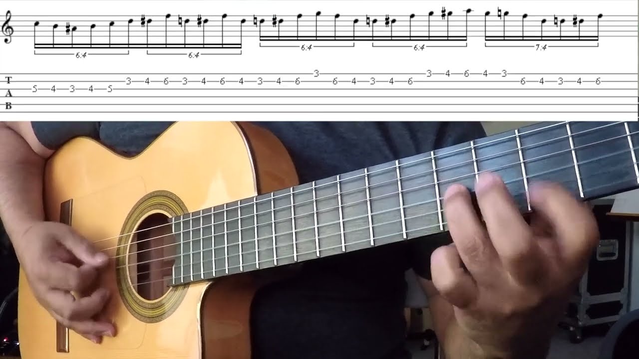 Strunz & Farah - "Dark Fire" (guitar solos) TABS ON-SCREEN
