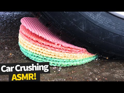 Crushing Crunchy & Soft Things by Car! | Satisfying ASMR Video