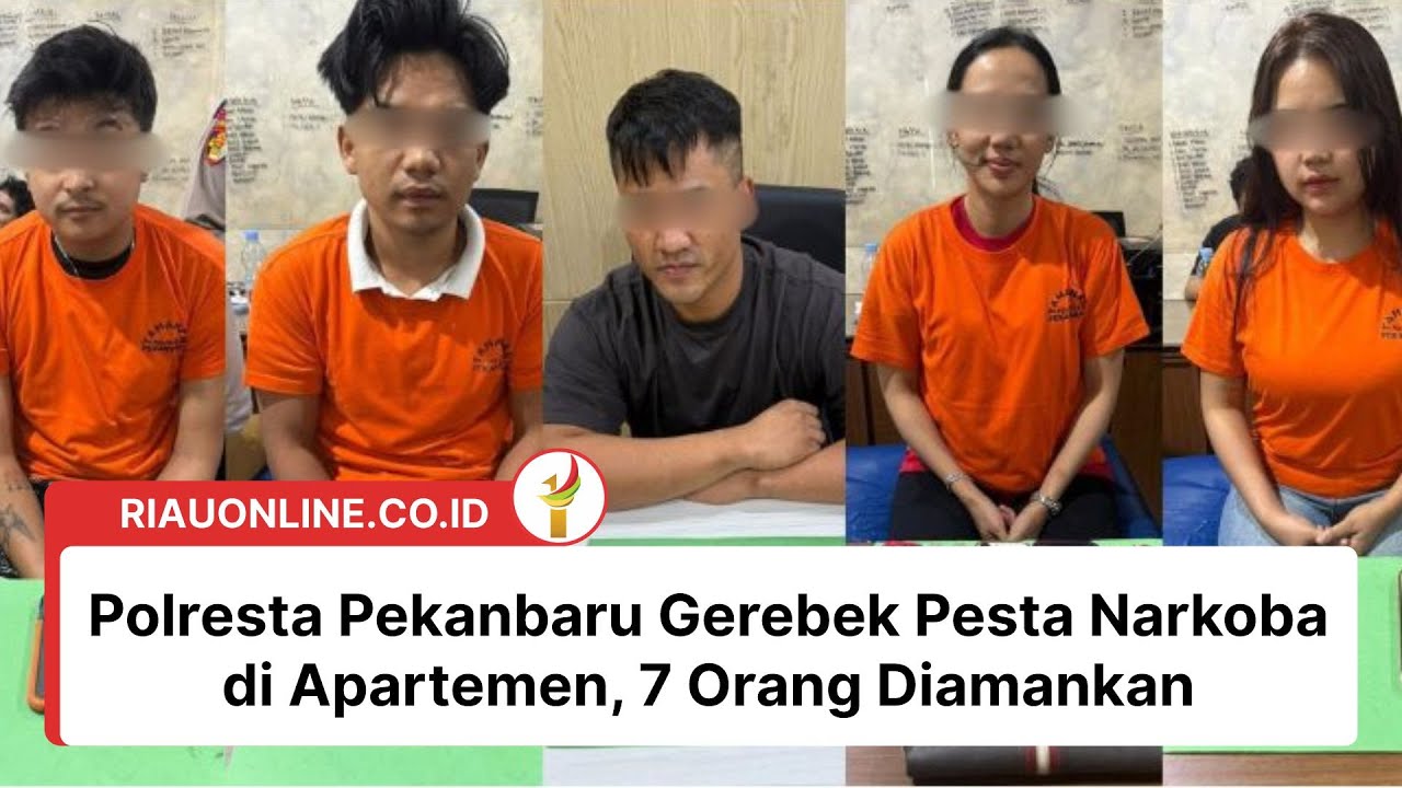 Polresta Pekanbaru Gerebek Pesta Narkoba di Apartemen, 7 Orang Diamankan