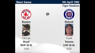 1986 MLB Replay Project: Red Sox at Tigers-April 9, 1986 (PC Replay Baseball)