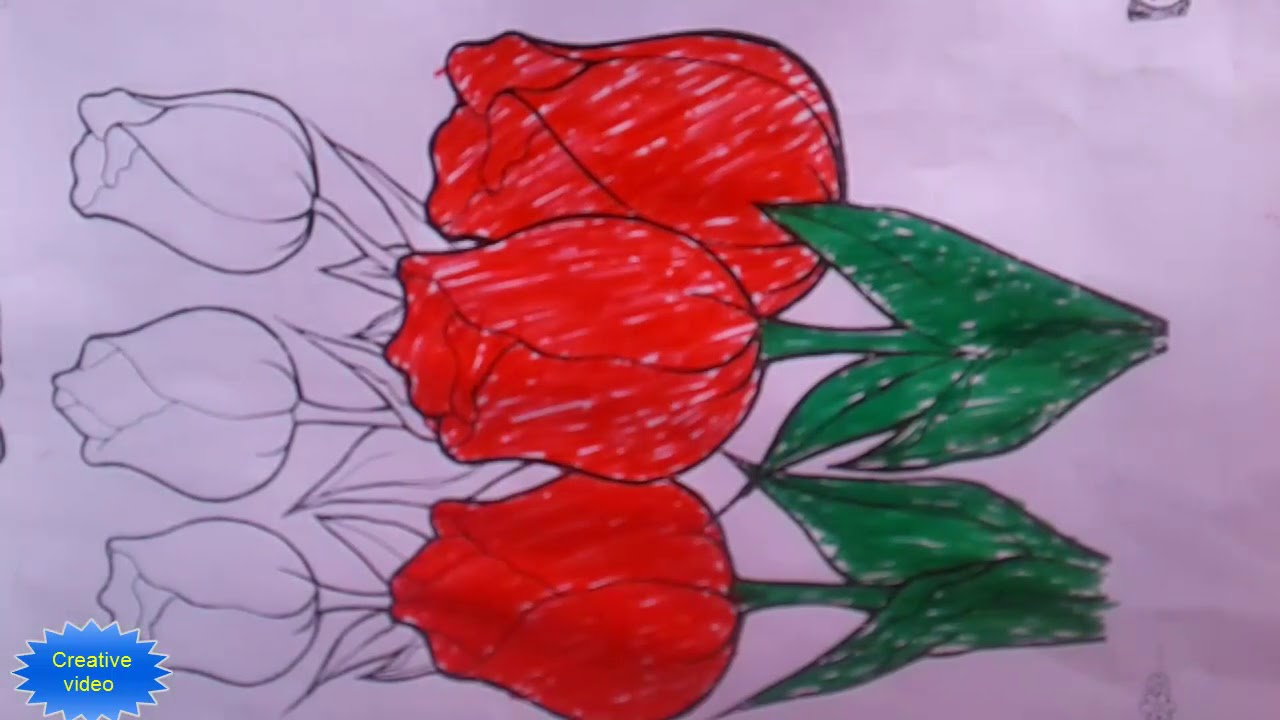  Cara  mewarnai bunga  Tulip  yang keren dan indah YouTube