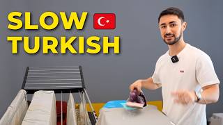My Sunday Routine in Turkish - House Chores 🧺🧹 | Comprehensible Input