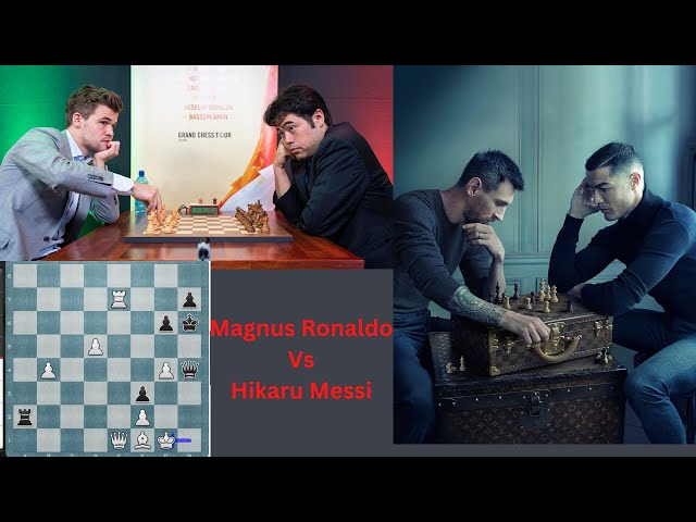 Messi x Cristiano Ronaldo jogam partida de Carlsen x Nakamura