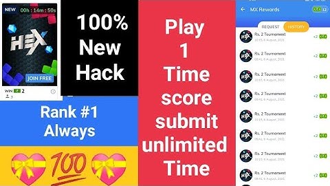 New MX player 2 rupees Hex game hack trick | new MX player hack 1 score submit unlimited time | Hack