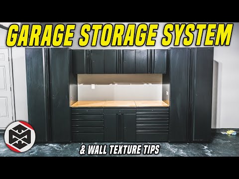 Garage Storage Cabinets!! + DIY Wall Texture 🛠️ ULTIMATE Dream Garage Build Part 3