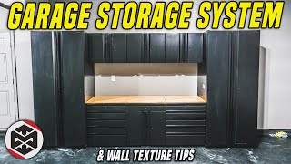Garage Storage Cabinets!! + DIY Wall Texture 🛠️ ULTIMATE Dream Garage Build Part 3