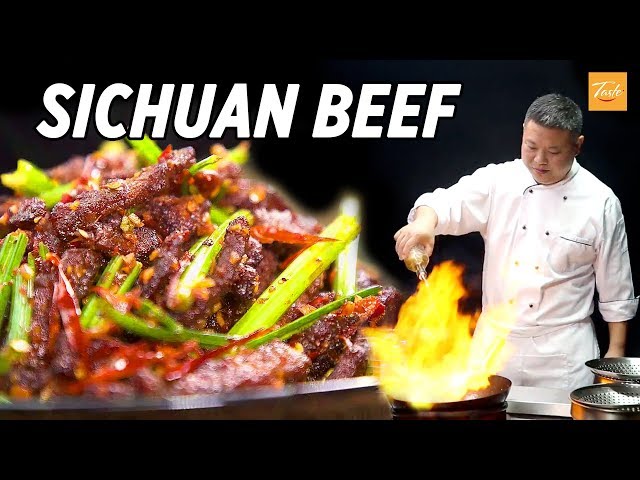 Mouthwatering spicy beef, dry-fried • Sichuan Recipe • Taste Show class=