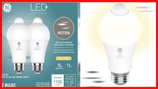 GE LED+ Motion Sensor Light Bulbs, Warm White, Security Light, A21 Light Bulb (Pack of 2)