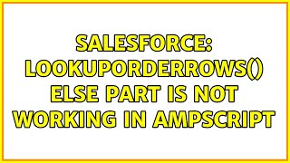 Salesforce: Lookuporderrows() else part is not working in AMPscript