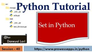 #40 Python Tutorial for Beginners | set in python