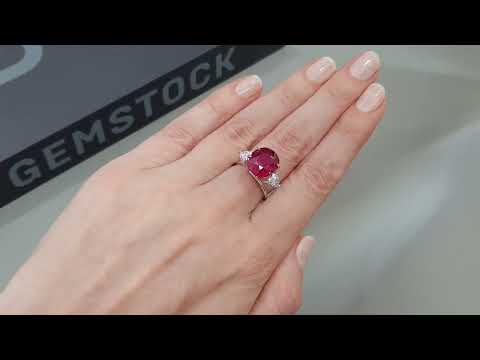 Investment grade unheated ruby from Mozambique 6.20 ct, Pigeon's Blood, GRS Video  № 4