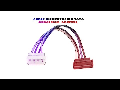 Video de Cable de alimentación SATA acodado de 5.25 0.15 M Negro