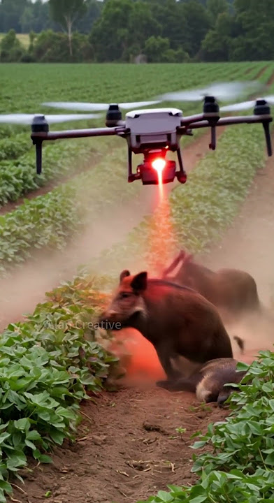 Drone to kill harmful pigs #villagelife #smartfarming #rurallife #farmingtraditions #farming101