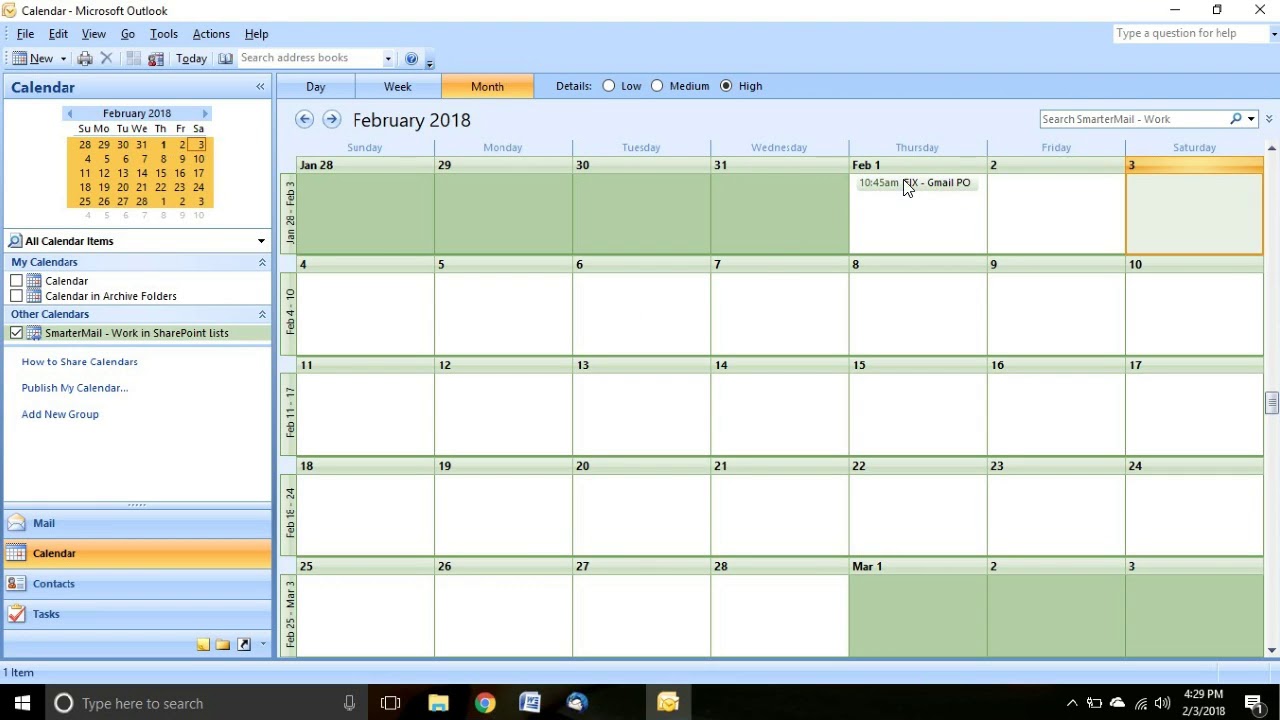 Outlook Sync Calendar Customize and Print