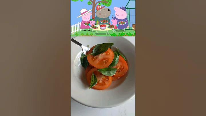 Tomato Salad from Peppa Pig 🍅🥗 #peppapig #tomato #basil #salad #healthy #cartoonedits #shorts #easy