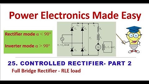 25.Phase controlled rectifier/Single phase full bridge rectifier/RLE load