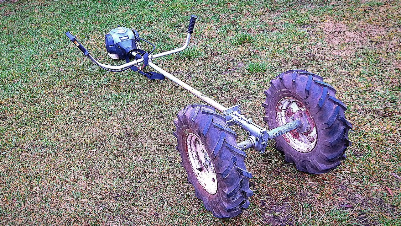 Amazing home inventions. Sled snow blower drive. Boar Brushcutter