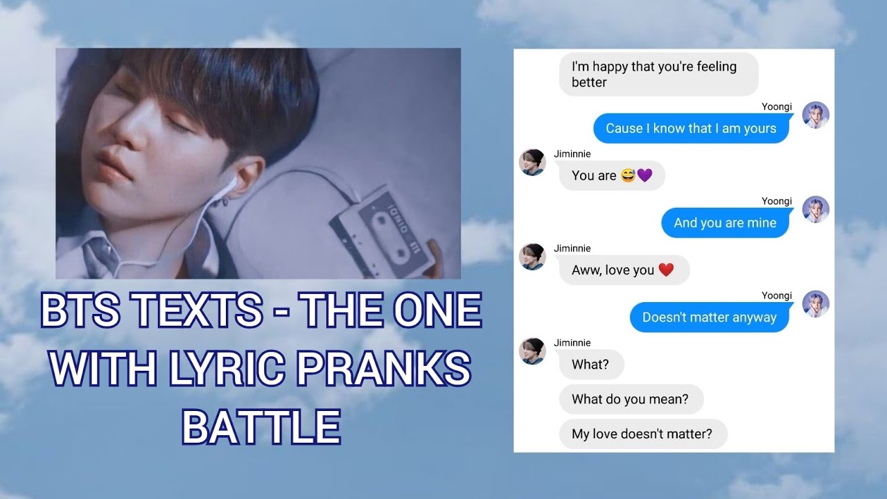 BTS TEXTS - the one with lyric pranks battle | YOONMIN - YouTube
