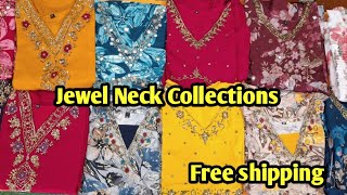 🤩🤩 Super Jewel Neck Tops Collections Free Shipping #kurtis #onlineshopping