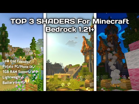 TOP 3 BEST LIGHTWEIGHT SHADERS for Minecraft Bedrock 1.21+ (NO LAG!)