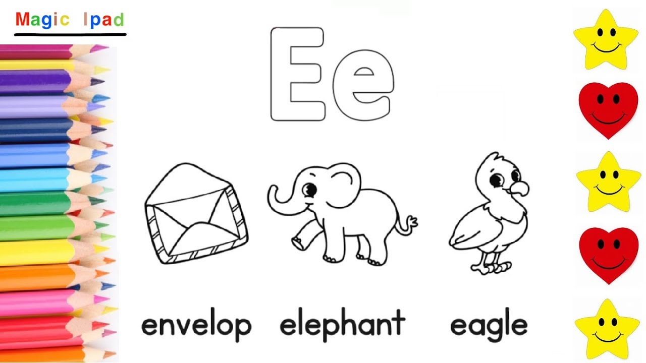 Como Dibujar y Colorear LA LETRA E - APRENDE INGLES 💓⭐ How to Draw LETTER E  - LEARN ENGLISH - thptnganamst.edu.vn