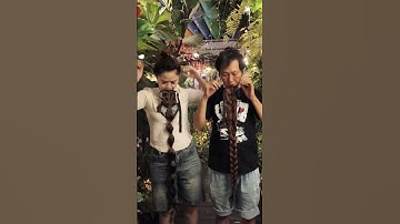 Hai vợ chồng cột tóc giả dài giữa quán cà phê #toccot #toccotduoingua