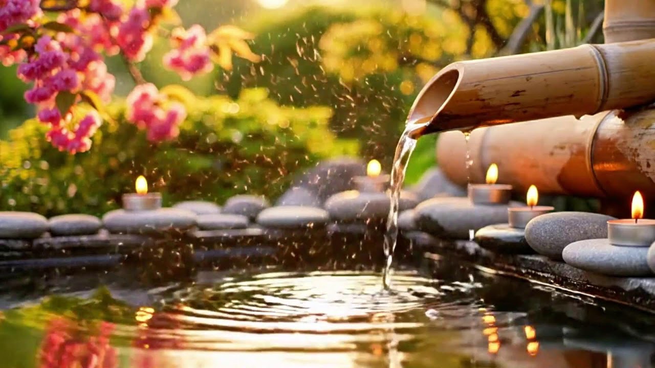 Beautiful Relaxing Music 🌿 Bamboo Water Sounds, Deep Sleep Music, Calm Anxiety & Depression, Spa BGM