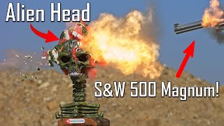 Alien Skull DESTROYED by S&W 500 MAGNUM! - Ballistic High-Speed