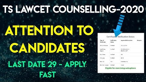 Attention to all Lawcet 2020 counselling participants | Latest Updates |By Krishna