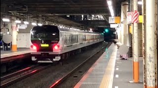 （下り電車に被られ・・・）JR東日本東海道線特急踊り子60号東京行き・E257系OM-92編成（2024.2.24）