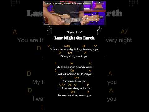 Last Night On Earth - Green Day - Ukulele Chords Tutorials (Play Along)  #ukulele