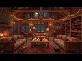 Snowy Window Room Jazz ❄️ Fireplace Sounds for Calm Focus and Thinking