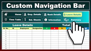 Make a Custom Sidebar in Excel / Custom Navigation Bar in Excel / Excel Navigation bar Profile
