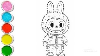 Cute Labubu Doll Drawing for kids, Painting &amp; Coloring for kids, Toddlers | Let's Draw Together