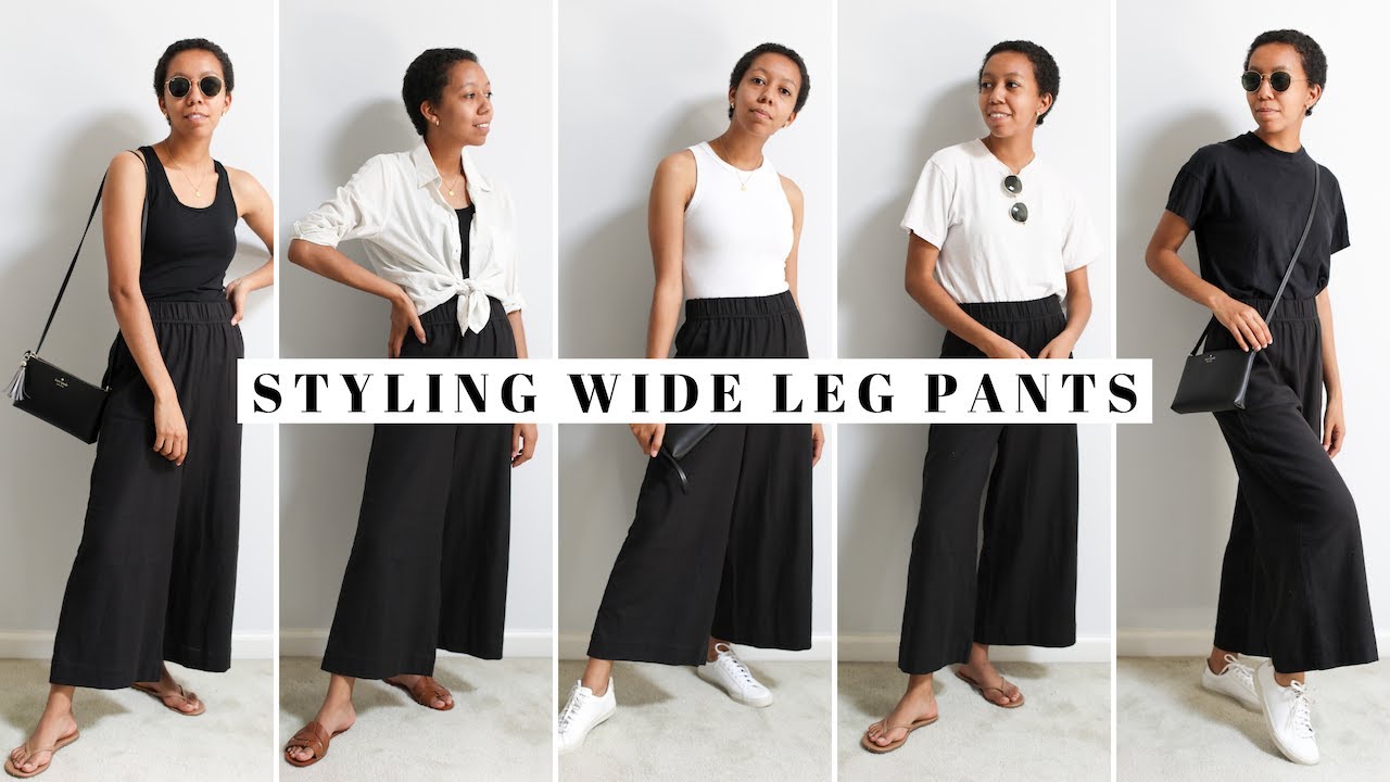 STYLING WIDE LEG PANTS | 5 Minimalist Monochrome Outfits Ft. Tribe ...