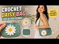 Crochet Daisy Bag Tutorial 🌼 Easy Step-by-Step DIY Handbag Pattern for Beginners