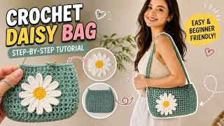 Crochet Daisy Bag Tutorial 🌼 Easy Step-by-Step DIY Handbag Pattern for Beginners