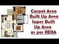 Carpet area,Built Up Area,Super Built Up Area as per RERA