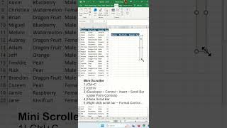 mini scroll bar widget - excel tips and tricks
