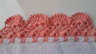 Como Fazer Bico De Crochê Carreira Única Em Pano De Prato -