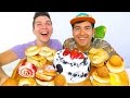 Oreo Cake, Donuts, & Cheese Balls • MUKBANG