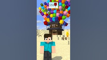 How many BALLOONS to Lift a Store? #minecraft #shorts #minecraftanimation