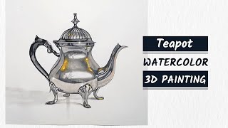 How to Draw 3D Art l Drawing a Teapot