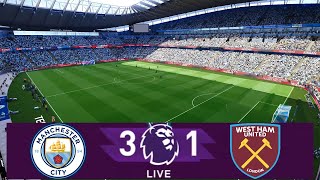 Man City 3-1 West Ham Premier League Title Race Full Match Highlights Skillful PES gameplay