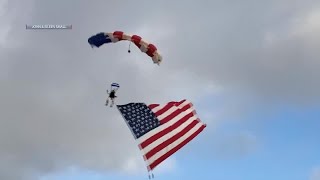 Skydiver Helps Elks Rodeo Get An Early Jump on America’s 250th Anniversary Celebration
