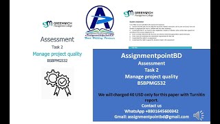 Assessment Task 2 Manage Project Quality Bsbpmg532 Solved Get Your New Paper 40